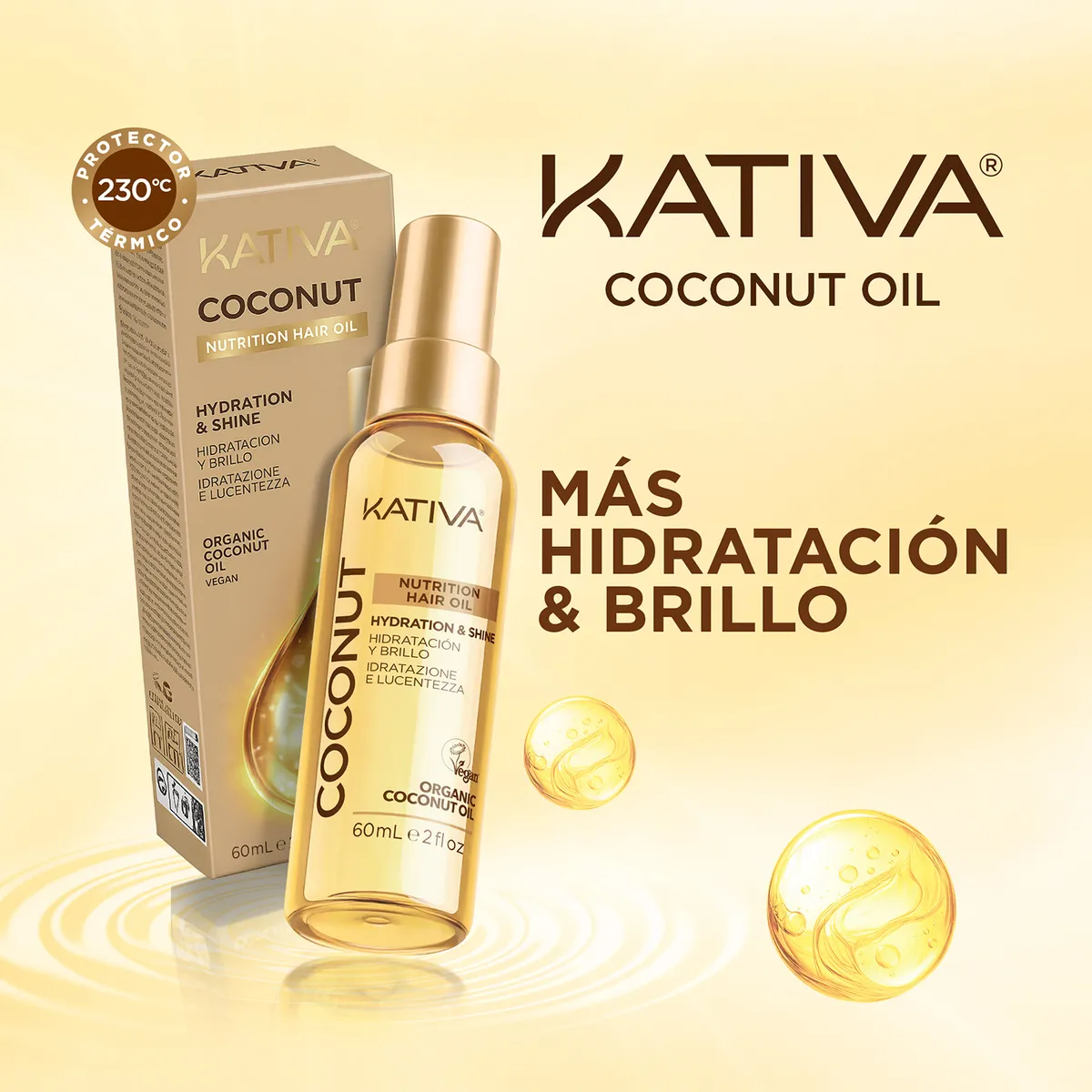 KATIVA - Oleo Premium Nutritivo Kativa Coco Botella 60 mL