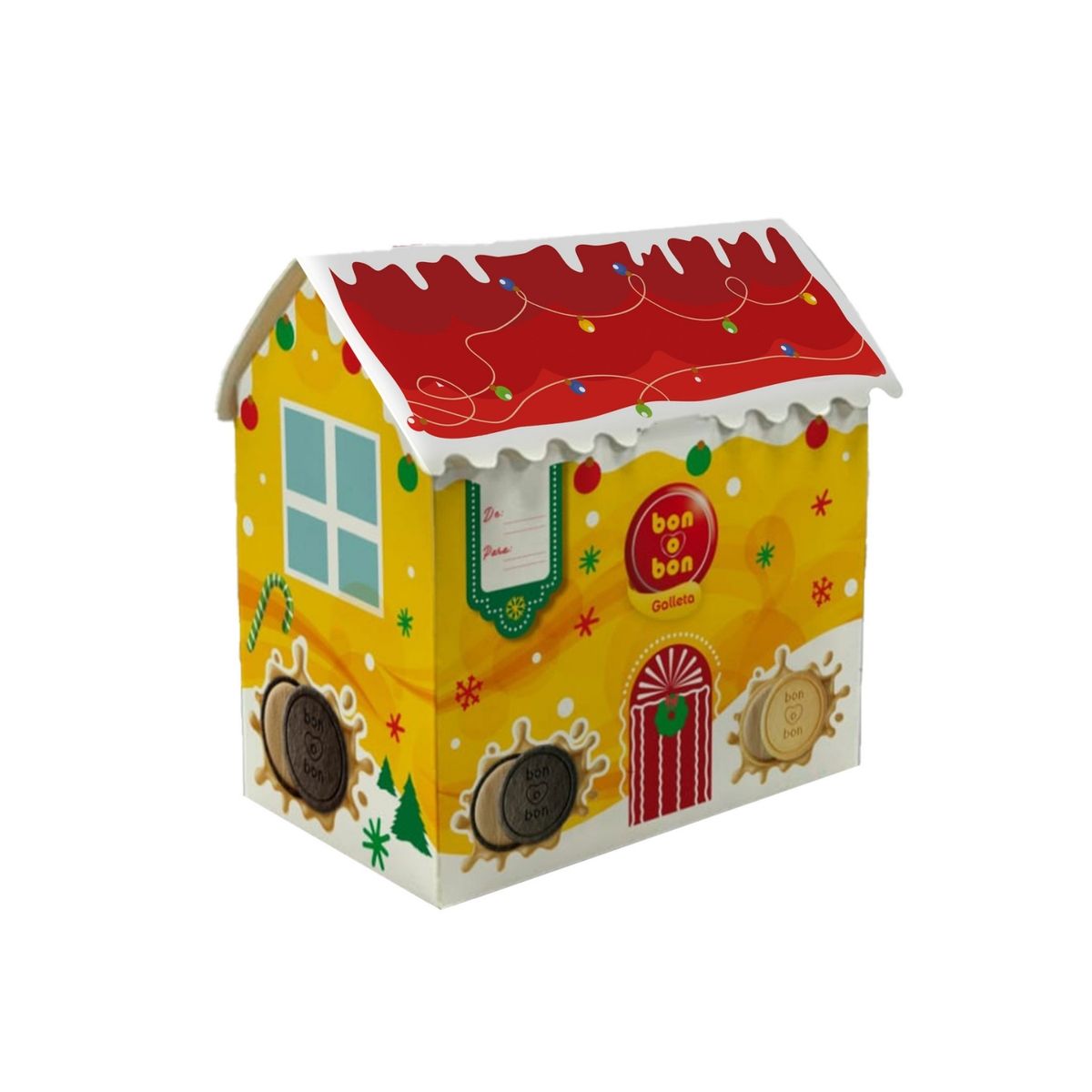 BON O BON - Galletas Bon o Bon Casa Navideña Empaque 45 g