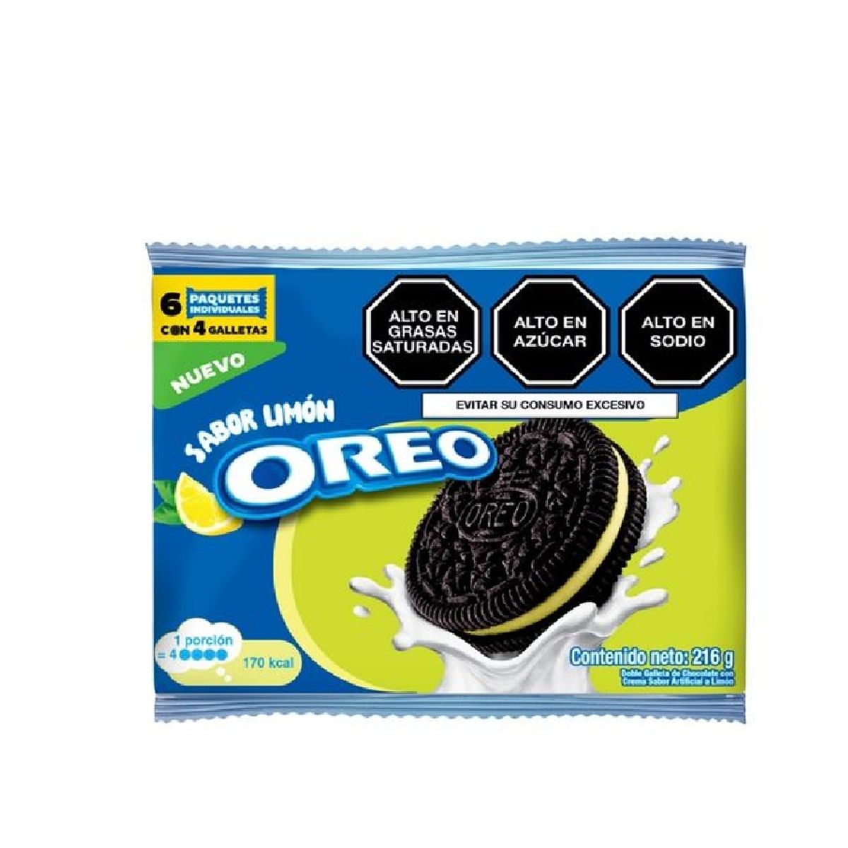 OREO - Galletas Oreo Choco Limón Sixpack 216 g