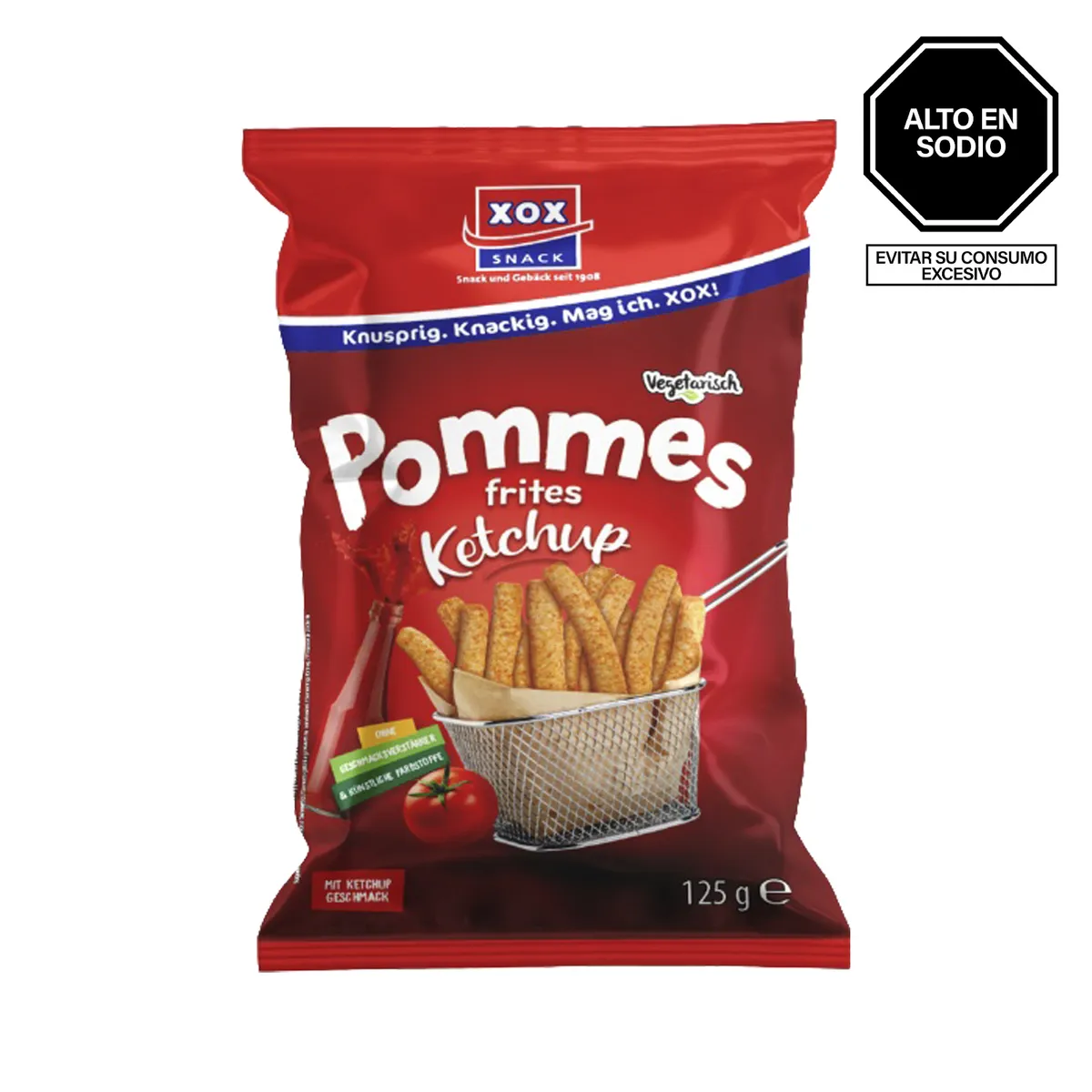 XOX - Papas Fritas Sabor Ketchup Xox  Bolsa 125 g
