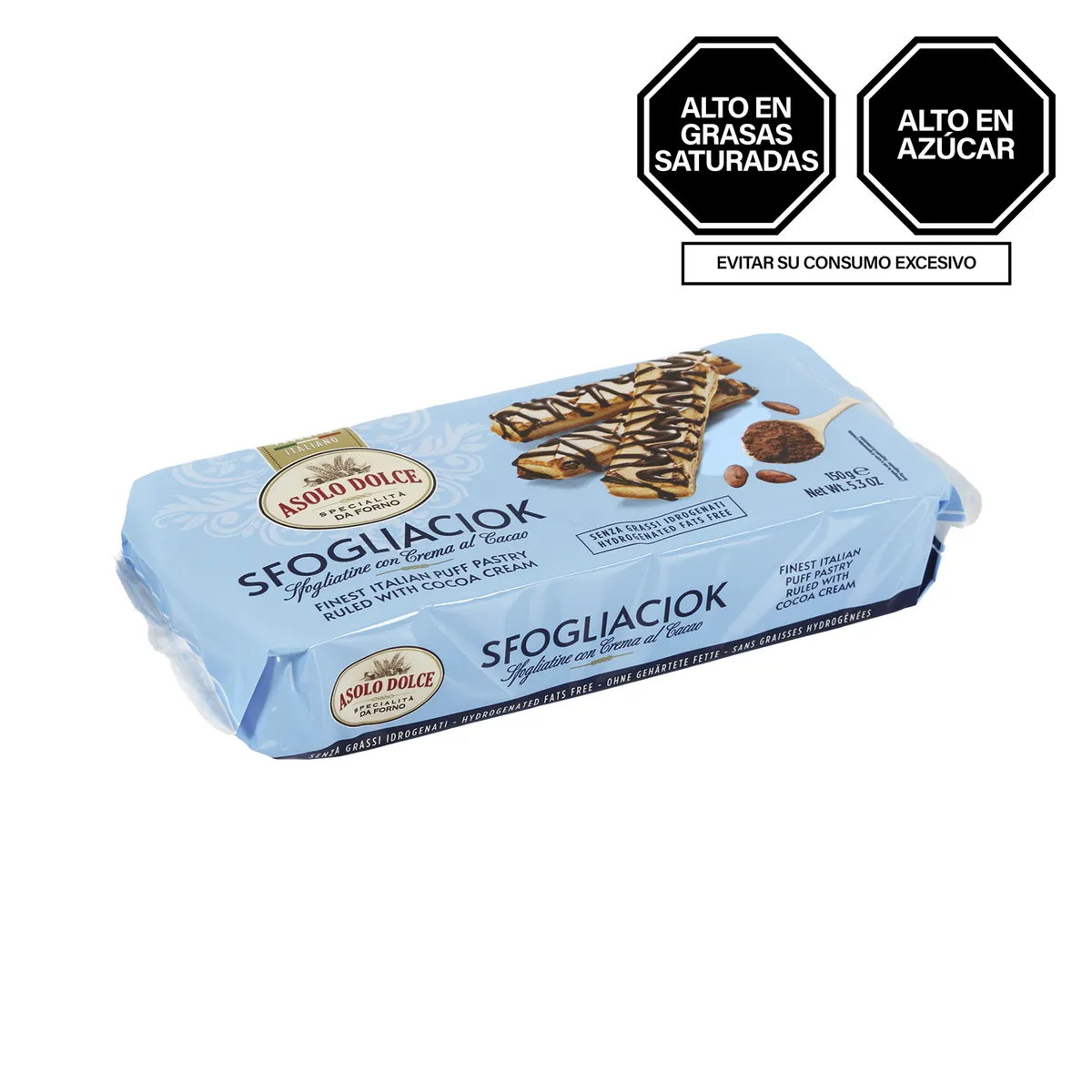 ASOLO DOLCE - Sfogliatine de Crema de Cacao Asolo Dolce Empaque 125 g
