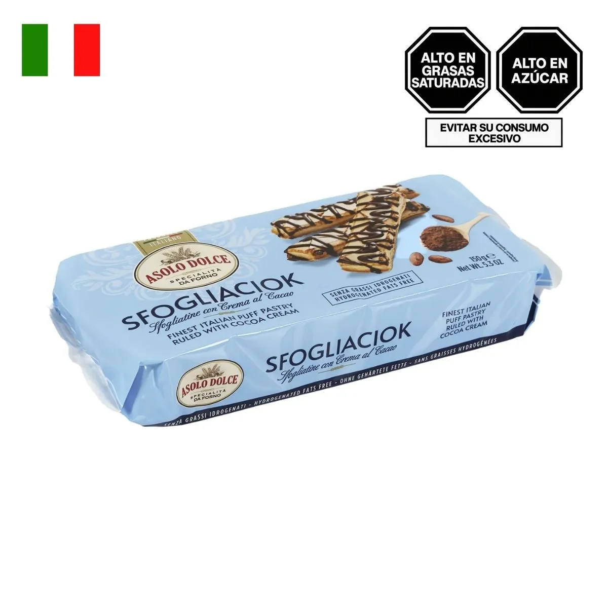 ASOLO DOLCE - Sfogliatine de Crema de Cacao Asolo Dolce Empaque 125 g