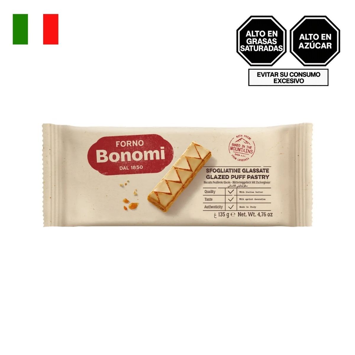 FORNO BONOMI - Sfogliatine Glaseadas Forno Bonomi Empaque 135 g