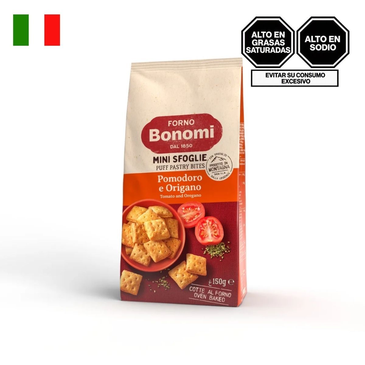 FORNO BONOMI - Mini Sfoglie de Tomate y Orégano Forno Bonomi Empaque 150 g