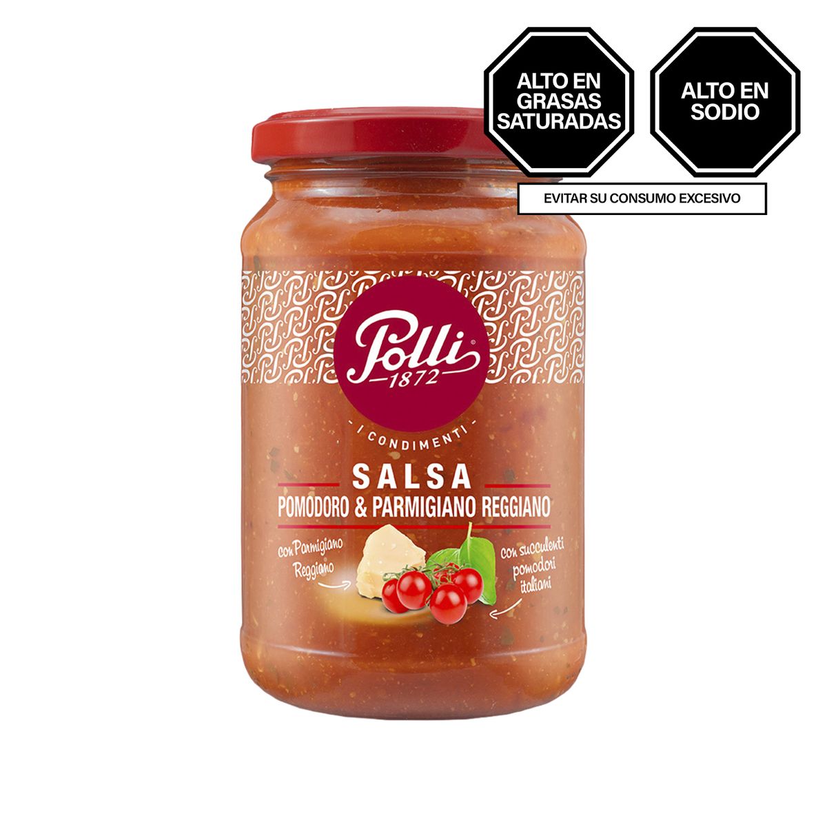 POLLI - Salsa de Tomate con Queso Parmesano Polli Pote 350 g