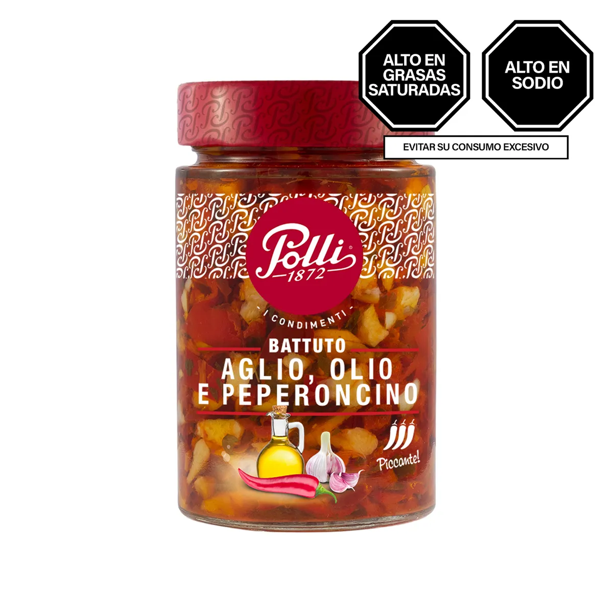 POLLI - Condimento de Ajo y Peperoncino Polli Pote 190 g
