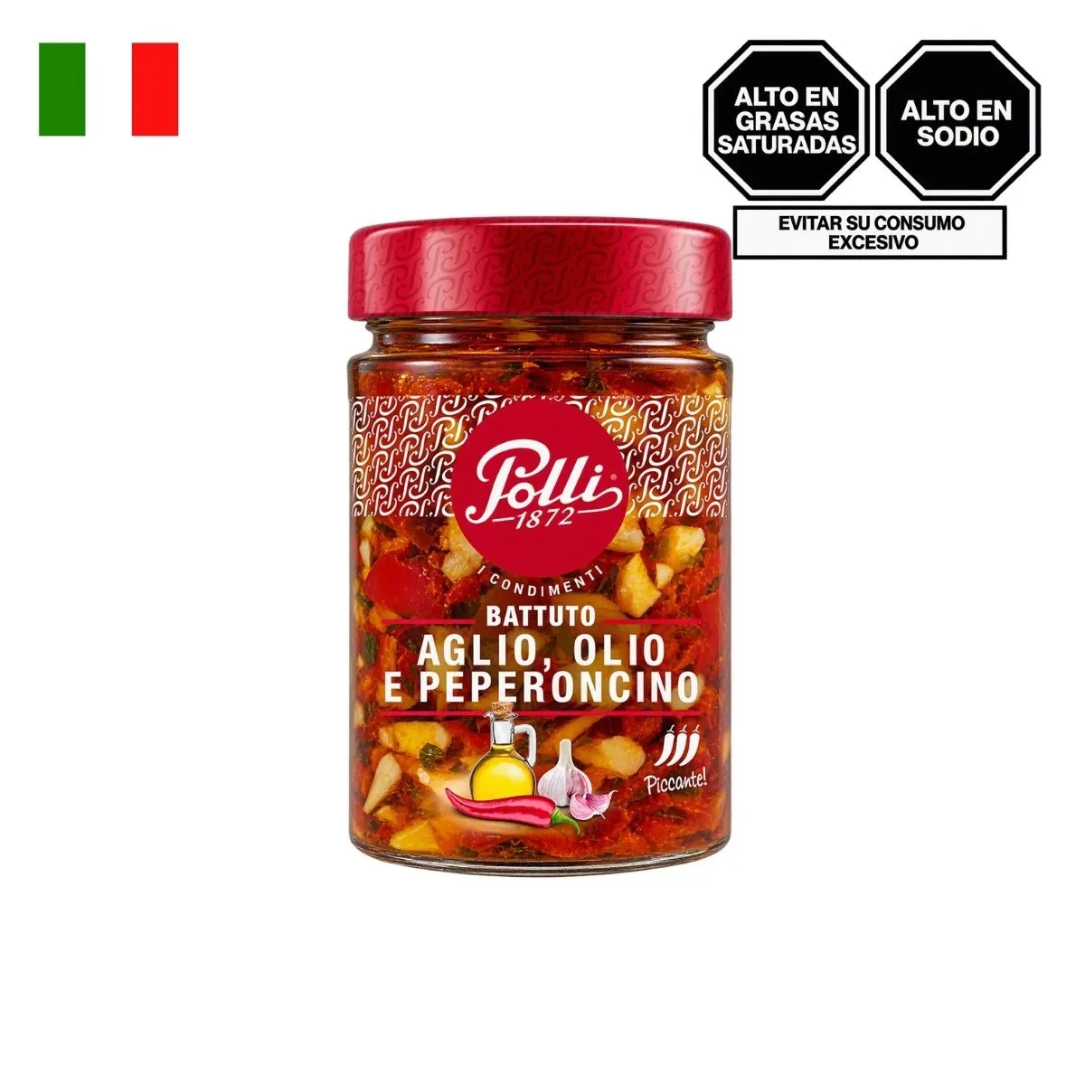 POLLI - Condimento de Ajo y Peperoncino Polli Pote 190 g