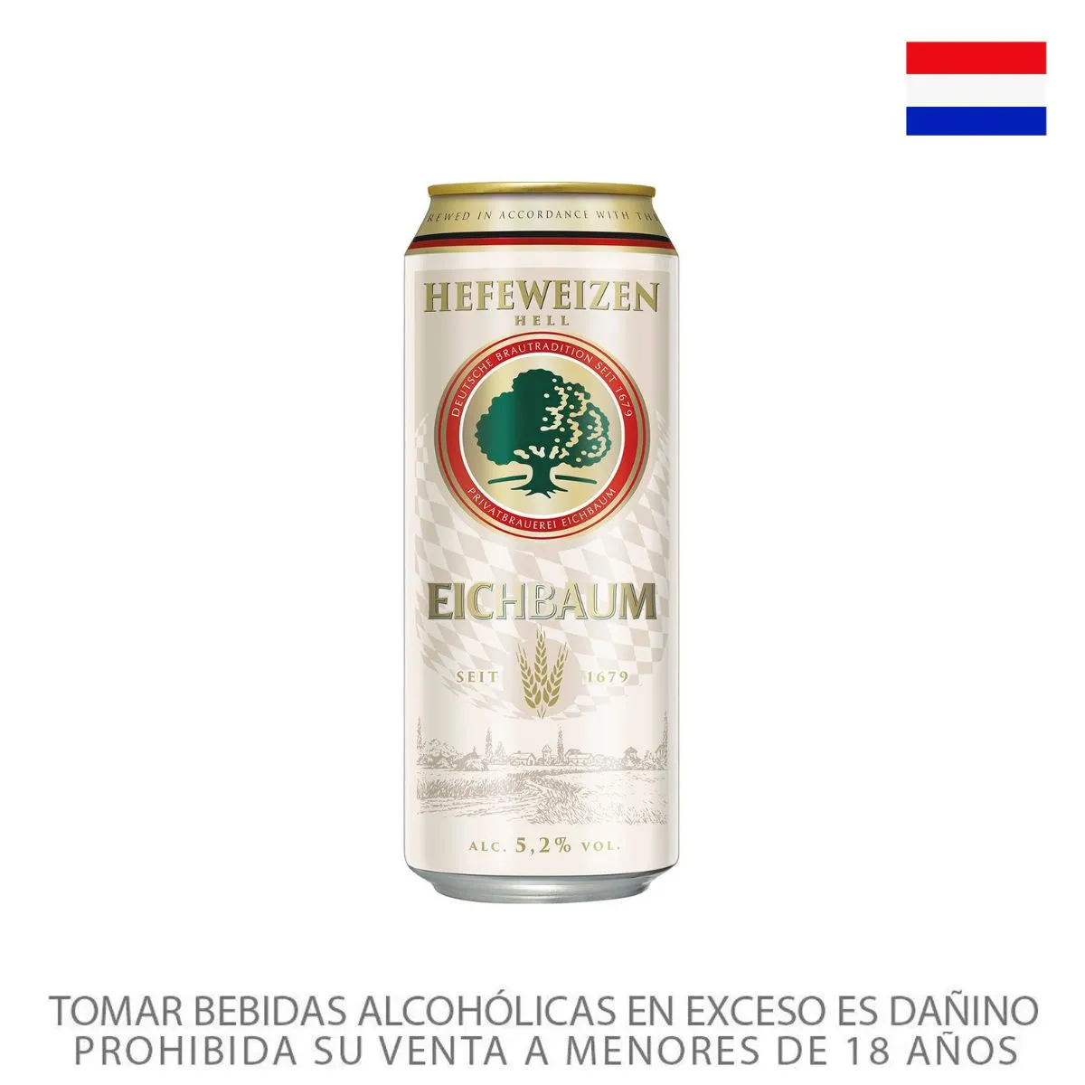 EICHBAUM - Cerveza Hefeweizen Hell Eichbaum Lata 500 mL