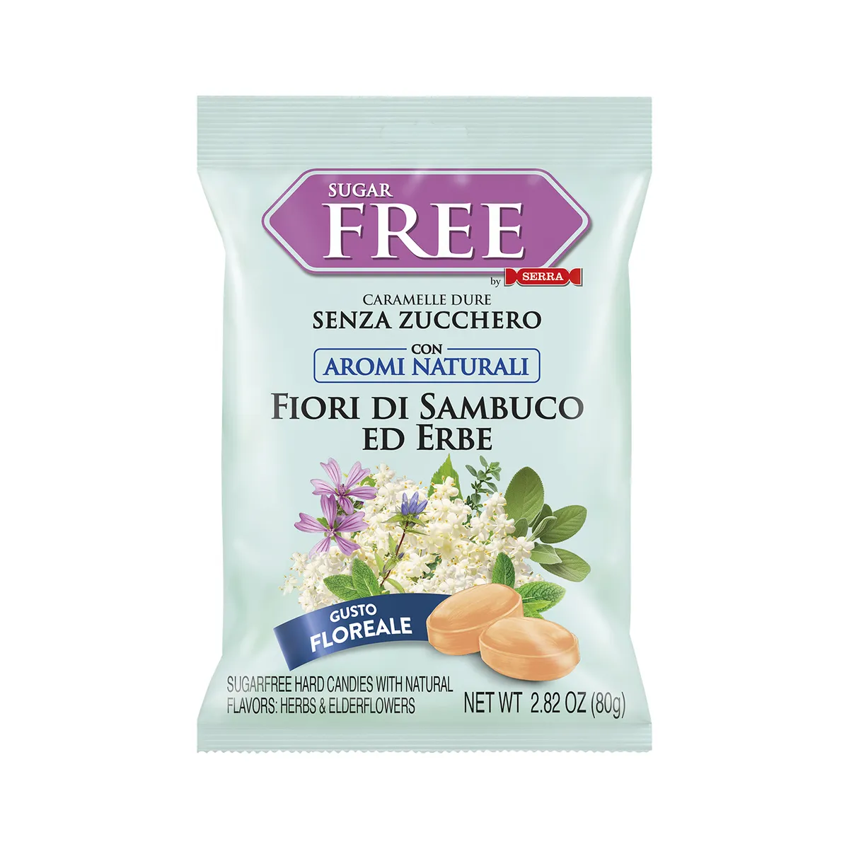 SUGARFREE BY SERRA - Caramelo Sin Azúcar Flores de Saúco Serra Bolsa 80 g