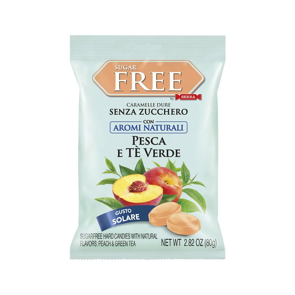 SUGARFREE BY SERRA - Caramelo Sin Azúcar Durazno y Té Serra Bolsa 80 g