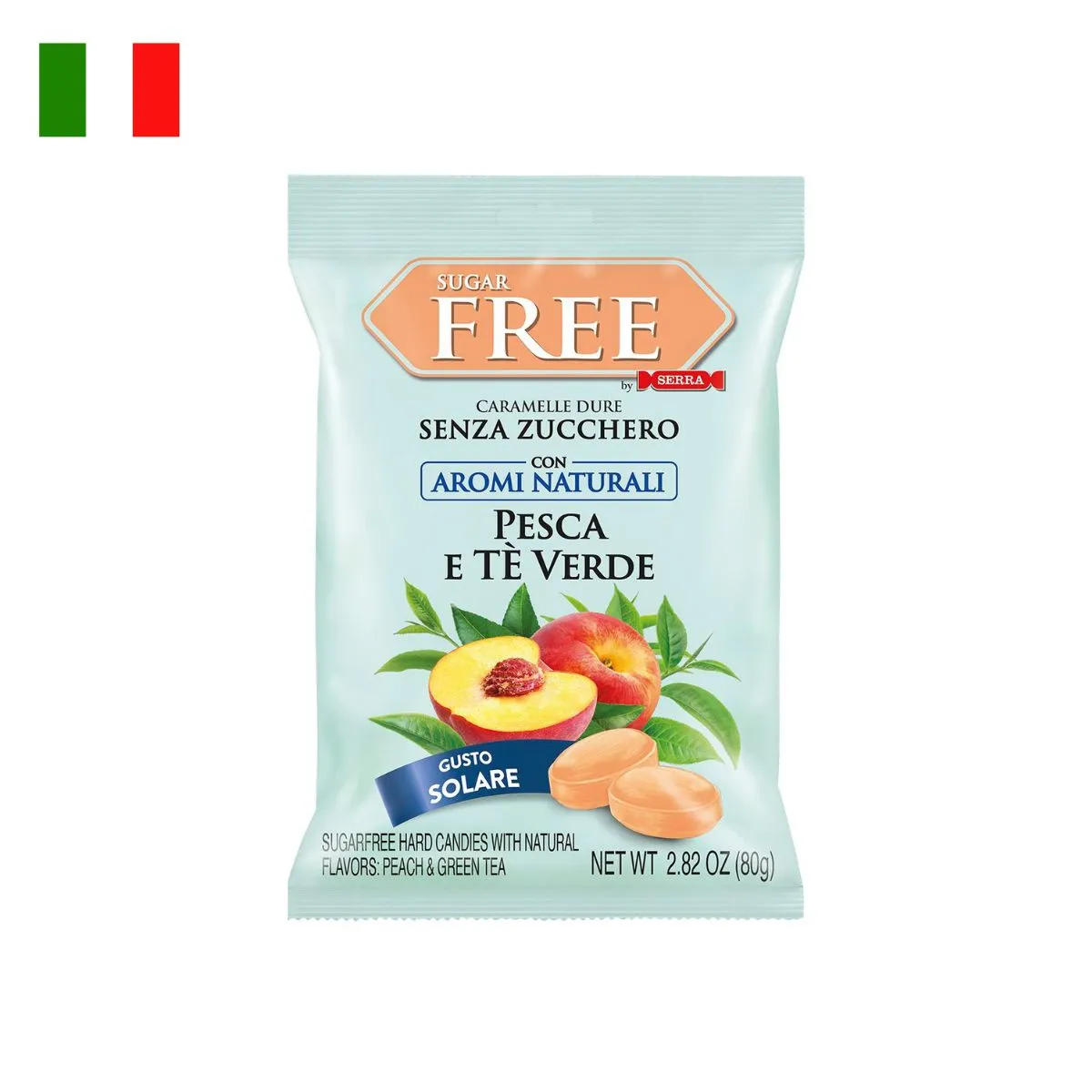 SUGARFREE BY SERRA - Caramelo Sin Azúcar Durazno y Té Serra Bolsa 80 g