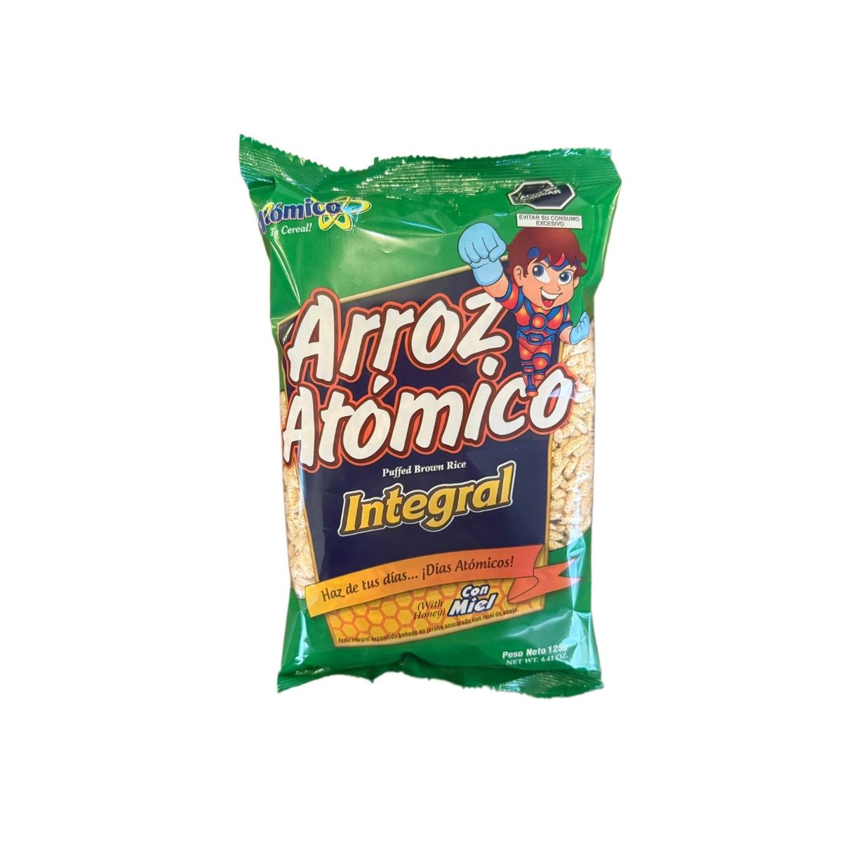 CEREALES ATOMICO - Arroz Atómico Integral con Miel Bolsa 125 g