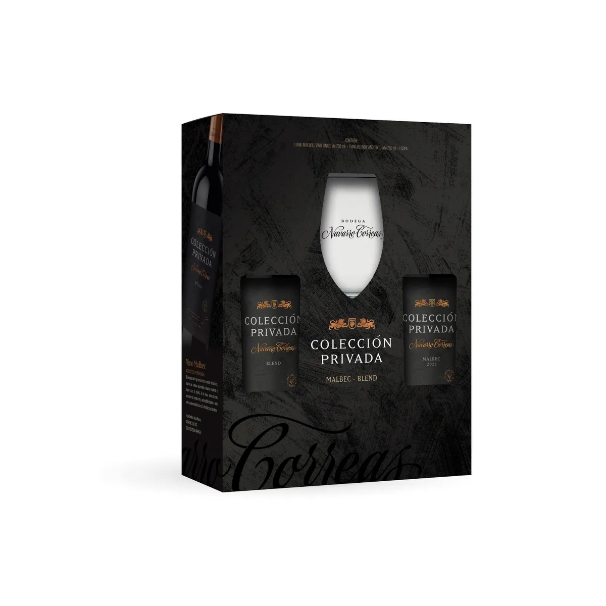 NAVARRO CORREAS - Vino Navarro Correas Malbec 750 mL + Blend 750 mL + Copa