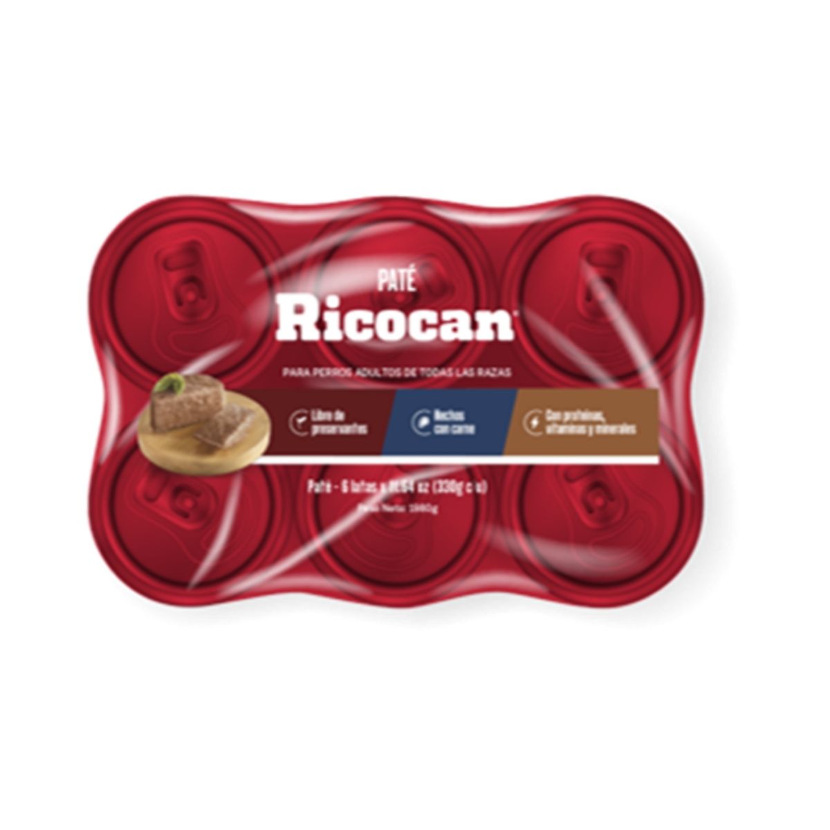 RICOCAN - Paté para Perro Adulto Ricocan Sabor Variado Royal Canin Sixpack Lata 330 g