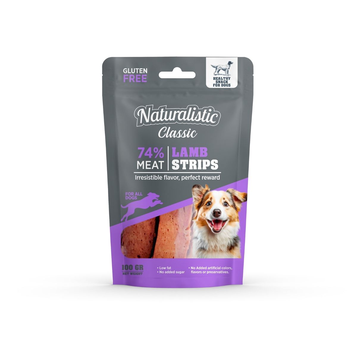 NATURALISTIC - Snack para Perros Naturalistic Cordero Strips Bolsa 100 g