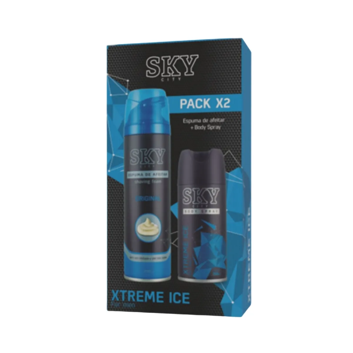 SKY CITY - Pack Sky City Xtreme Ice Espuma de Afeitar 200 mL + Body Spray 150 mL