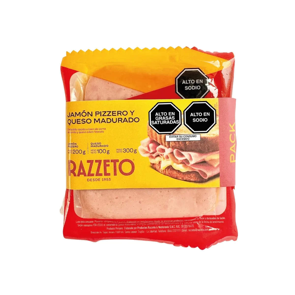RAZZETO - Pack Jamón y Queso Razzeto Empaque 350 g