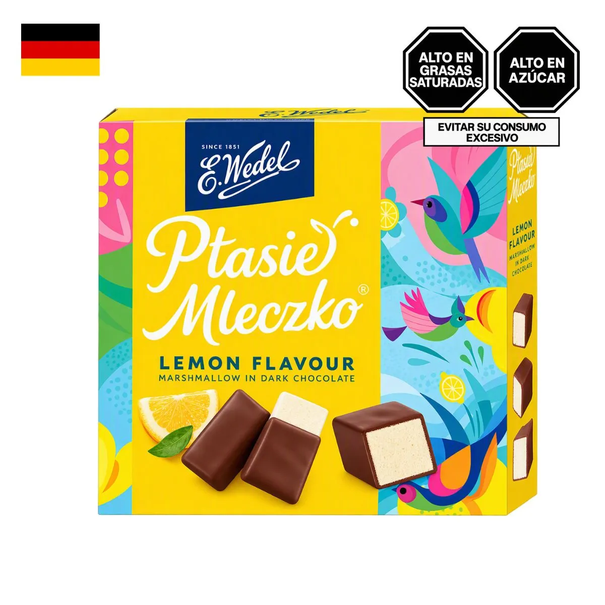 E WEDEL - Malvavisco de Limón Cubierto de Chocolate E. Wedel Caja 340 g