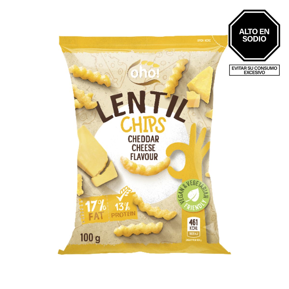 OHO - Chips de Lenteja con Queso Oho Bolsa 100 g