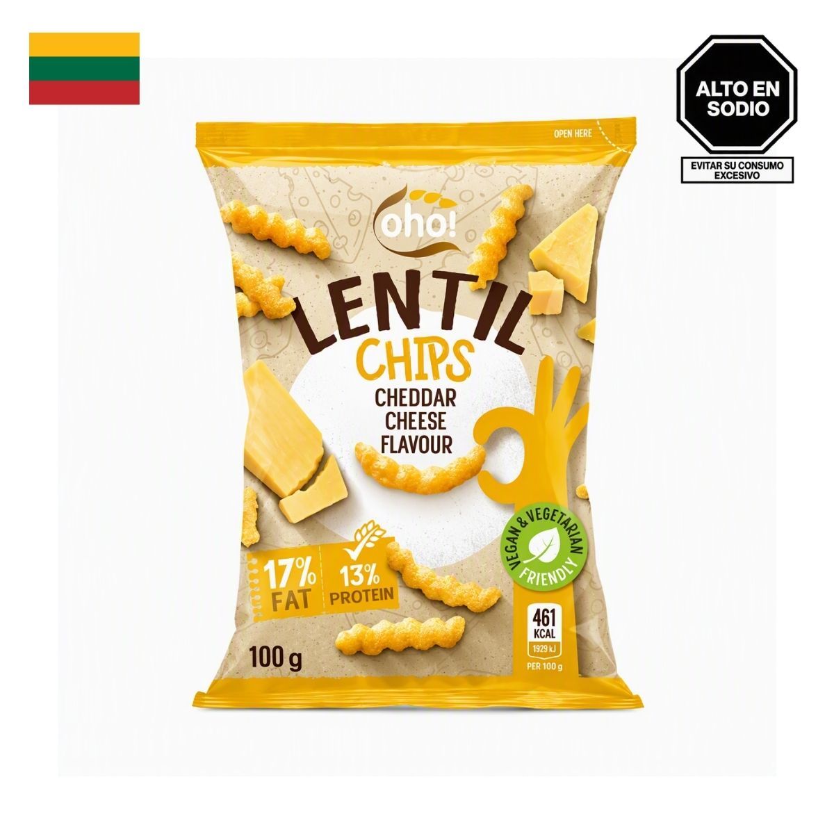 OHO - Chips de Lenteja con Queso Oho Bolsa 100 g