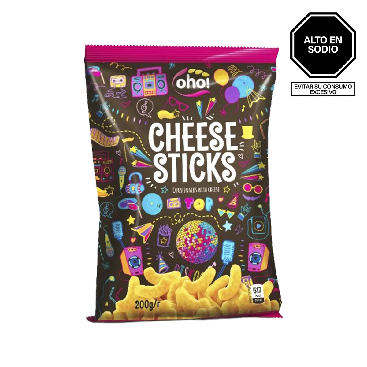 OHO - Palitos de Queso Sabor Nacho Oho Bolsa 200 g
