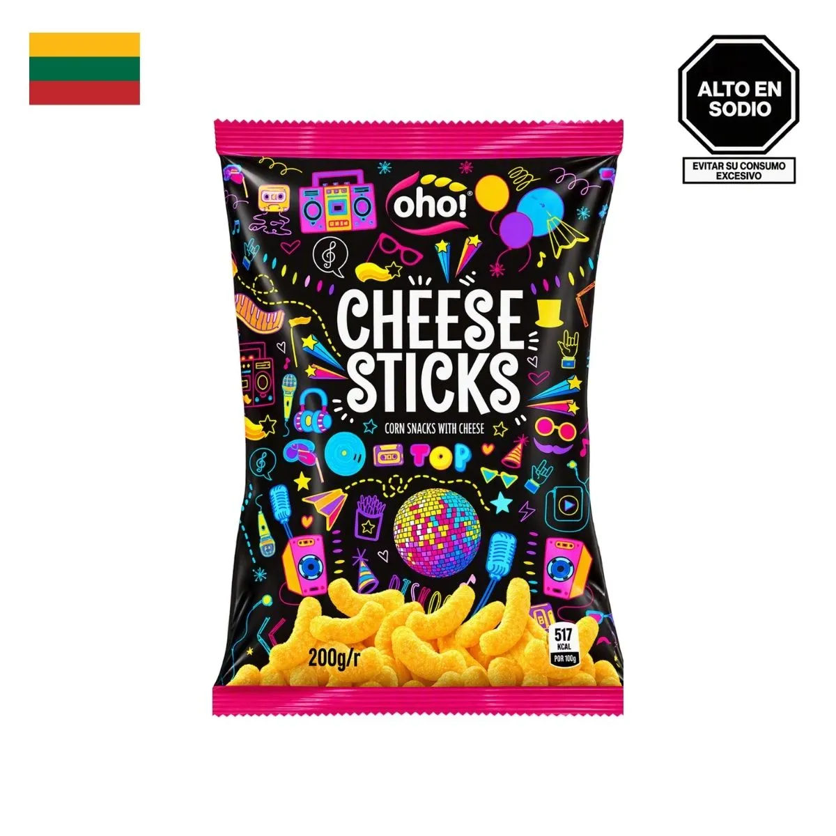OHO - Palitos de Queso Sabor Nacho Oho Bolsa 200 g