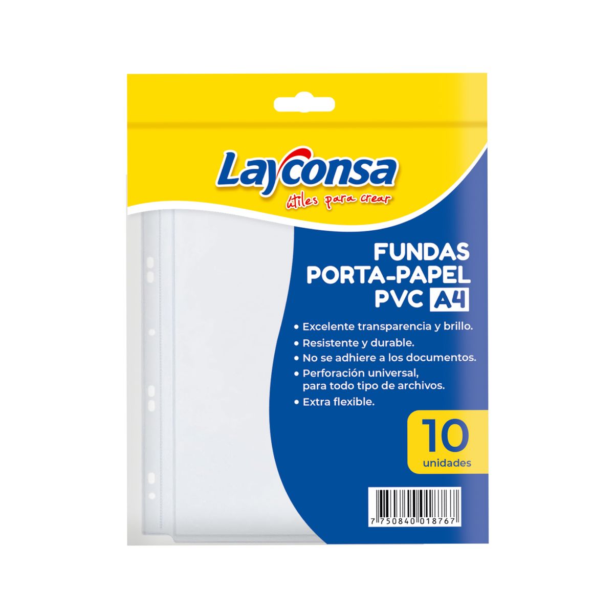 LAYCONSA - Fundas Portapapel Layconsa A4 Bolsa x10 Unidades