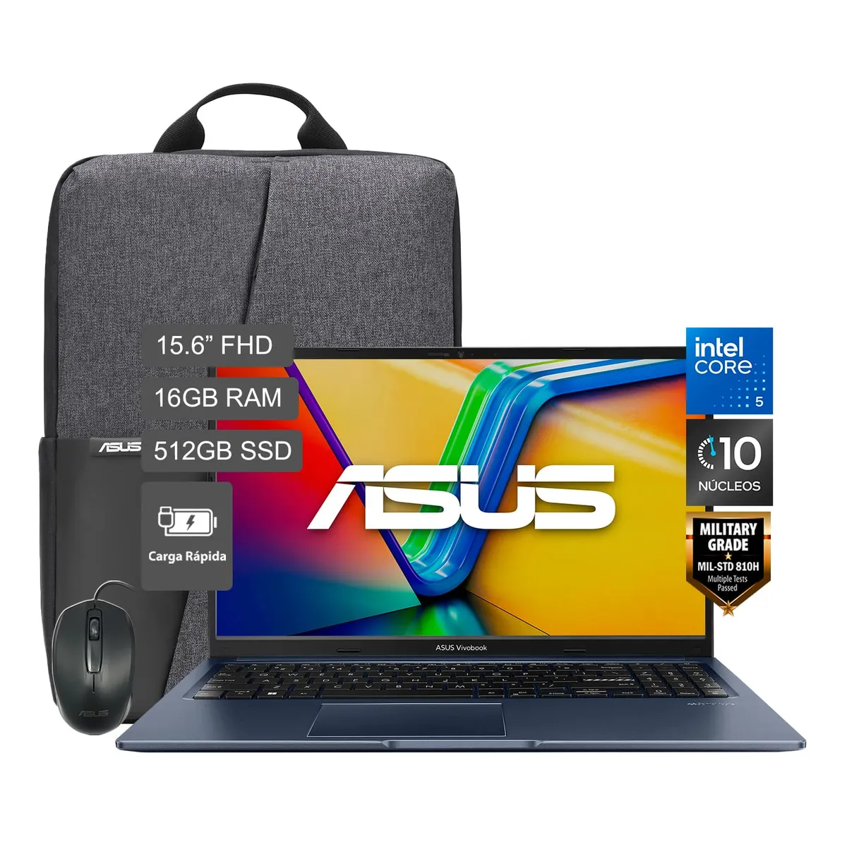 ASUS - Laptop ASUS Vivobook 15 C5 120U 512GB 16GB Mochila Mouse