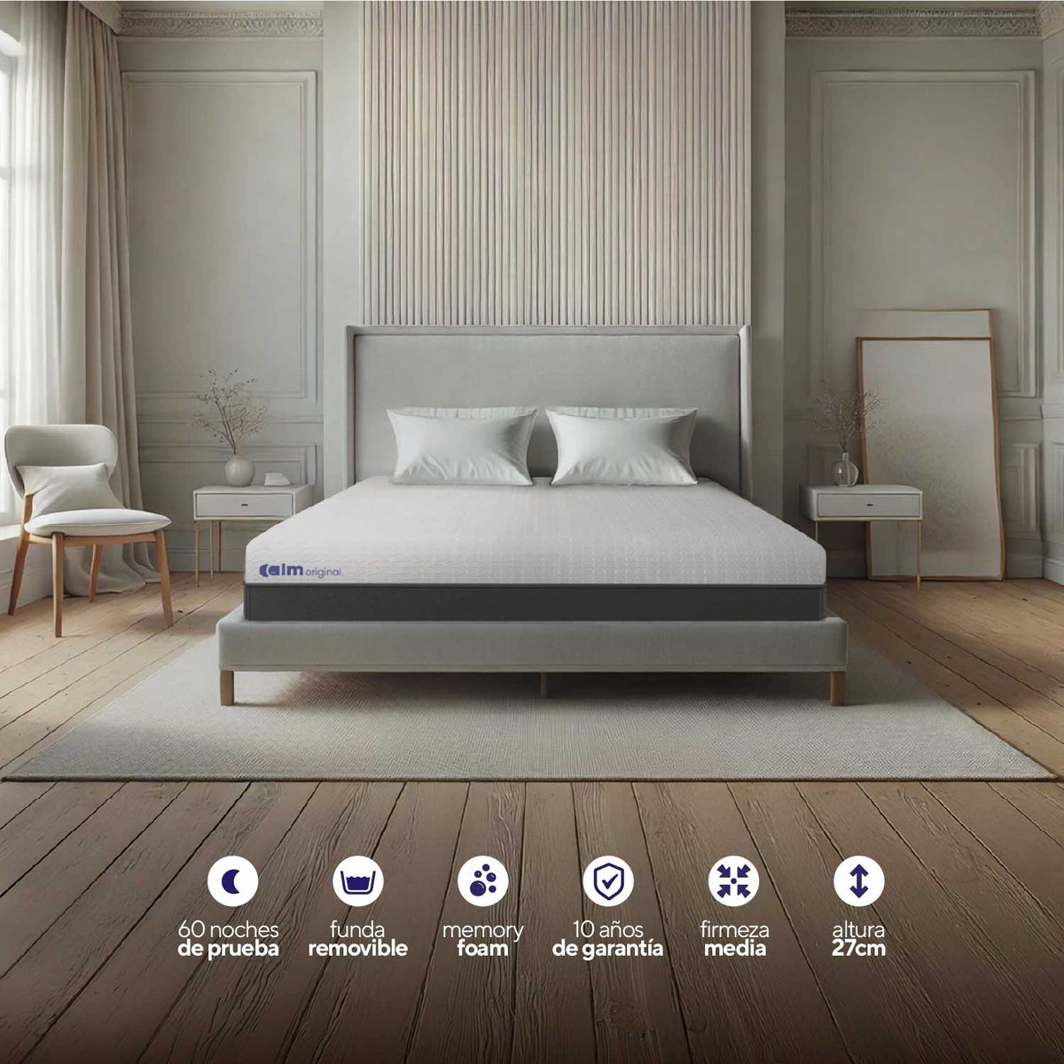  - Colchón Calm Original Memory Foam 1.5Plz
