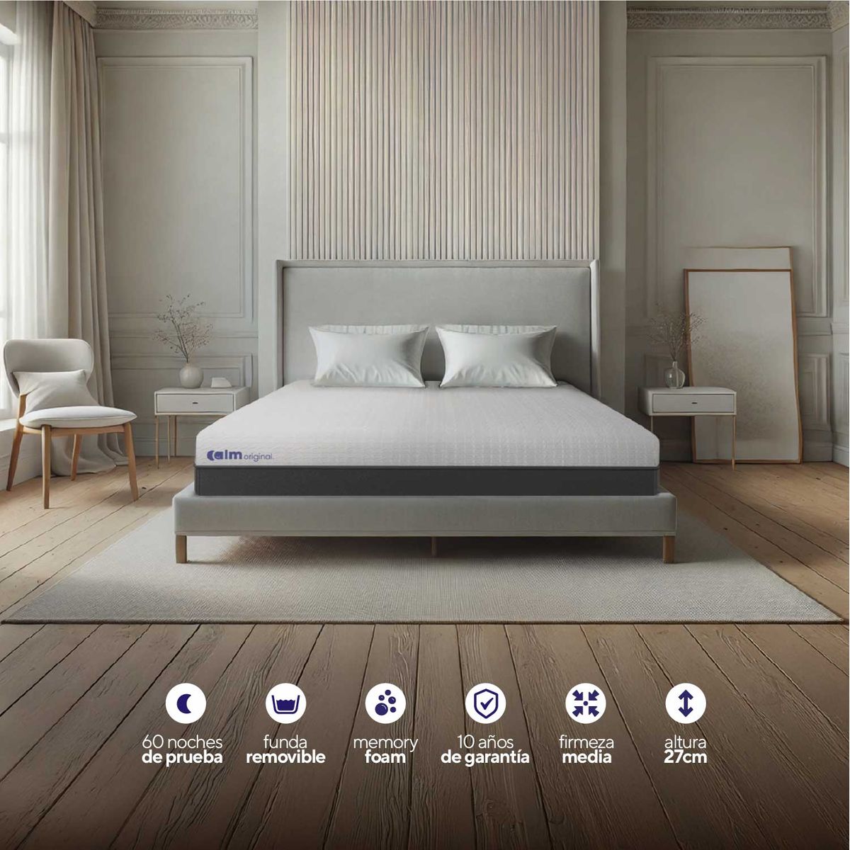  - Colchón Calm Original Memory Foam 1.5Plz