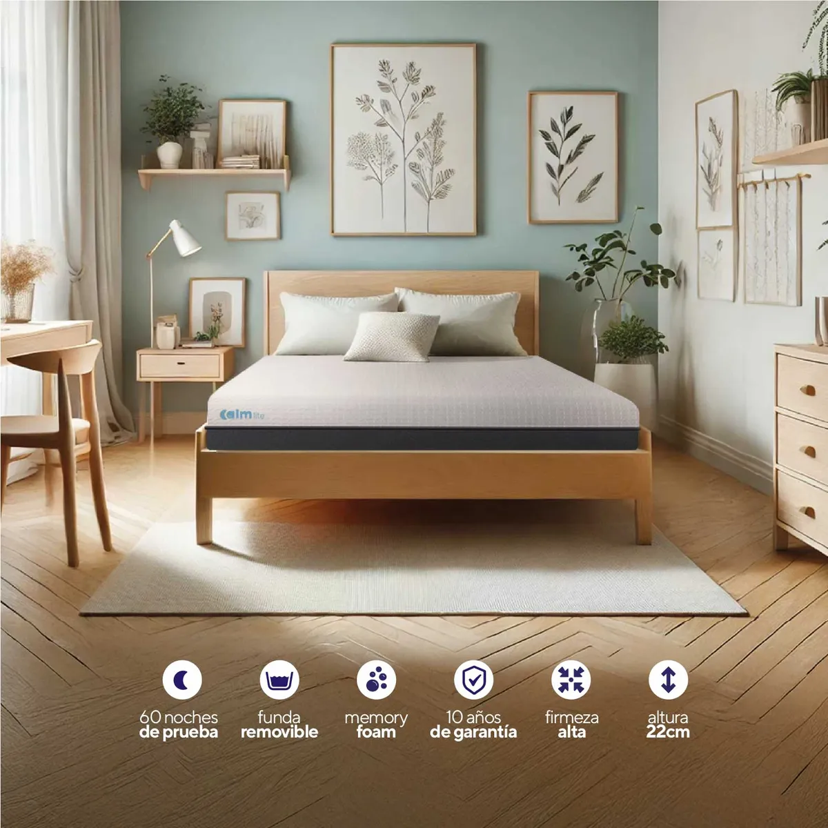  - Colchón Calm Lite Memory Foam 2Plz
