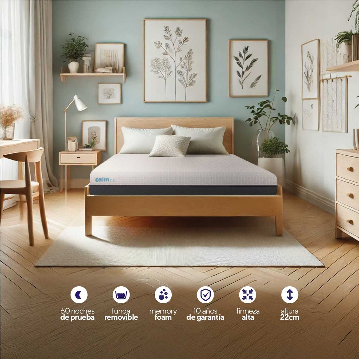 CALM - COLCHON CALM LITE MEMORY FOAM QUEEN