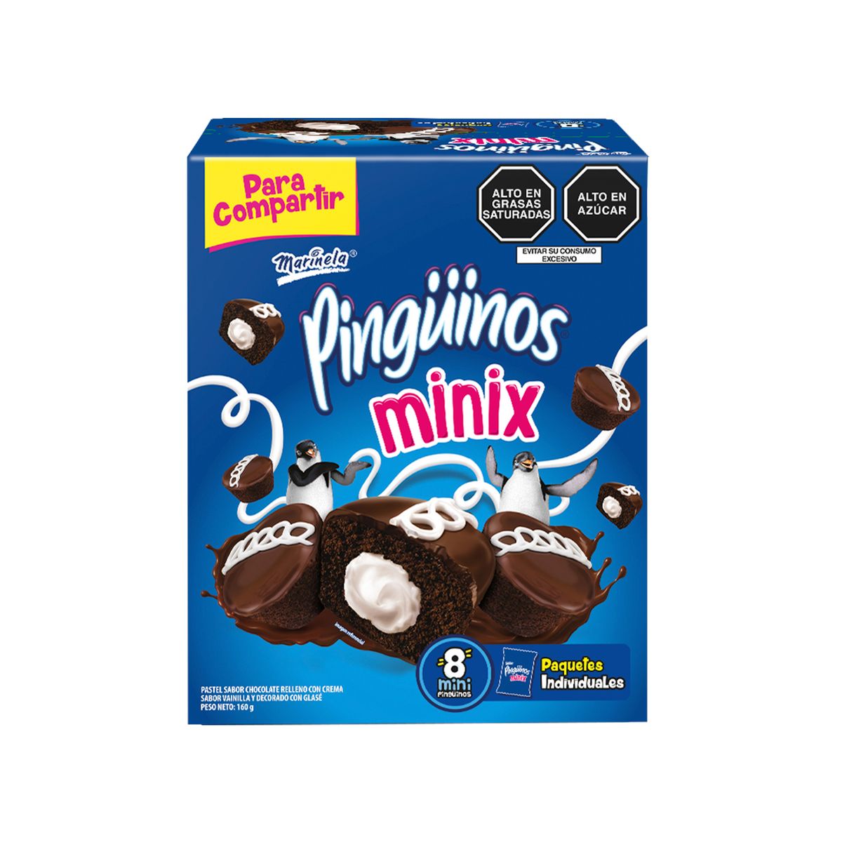 MARINELA - Bizcocho Marinela Pinguino Mini Original Caja 8 Und