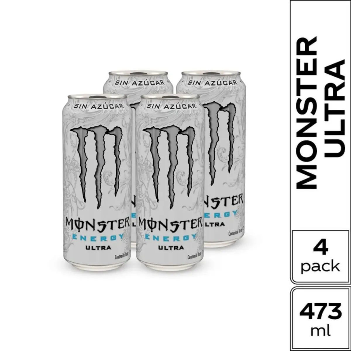 MONSTER - Bebida Energizante Monster Energy Ultra Pack 4 Lata 473 mL