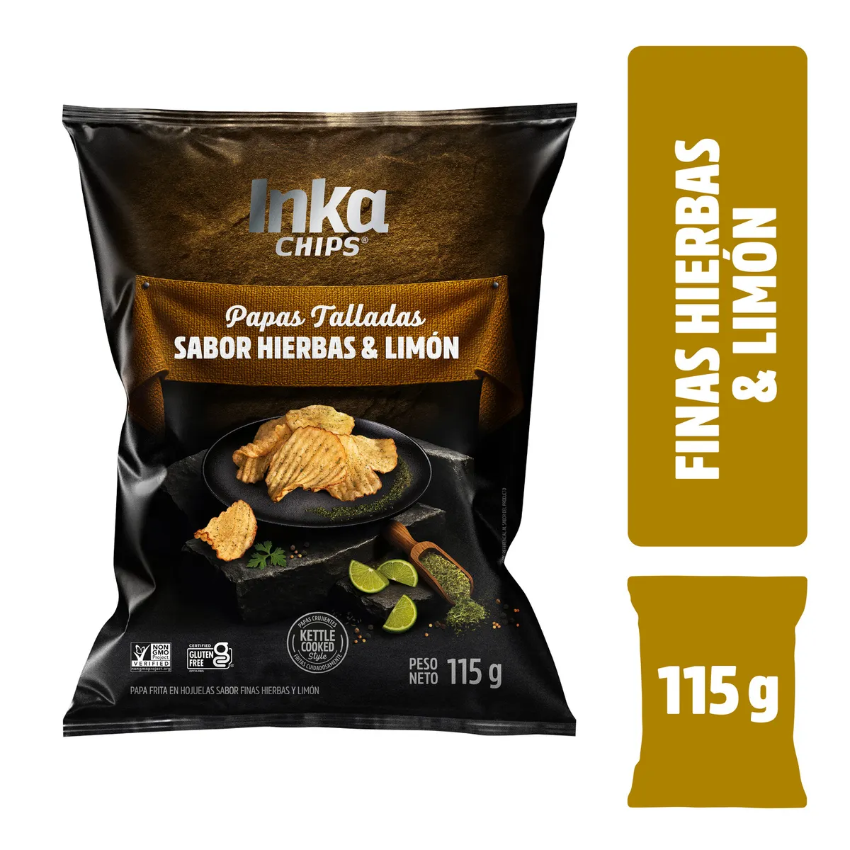 INKA CHIPS - Papas Inka Chips Hierbas y Limón Bolsa 115 g