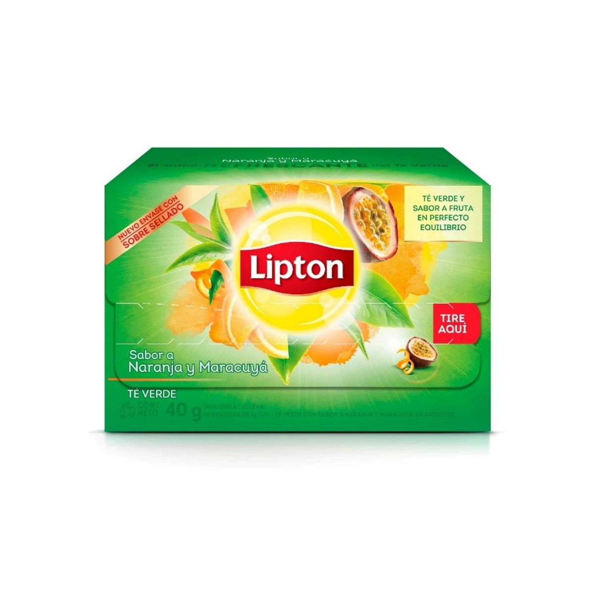 LIPTON - Té Verde Lipton Naranja Caja 20 Sobres