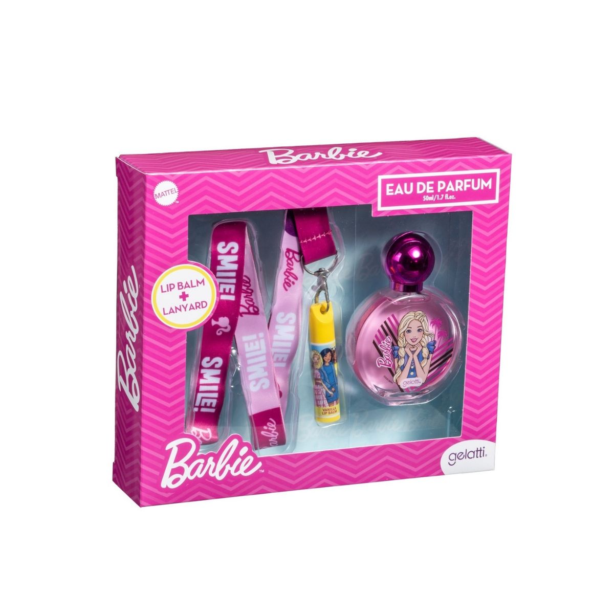 GELATTI - Set Gelatti Barbie Perfume 50 mL + Bálsamo Labial + Lanyard