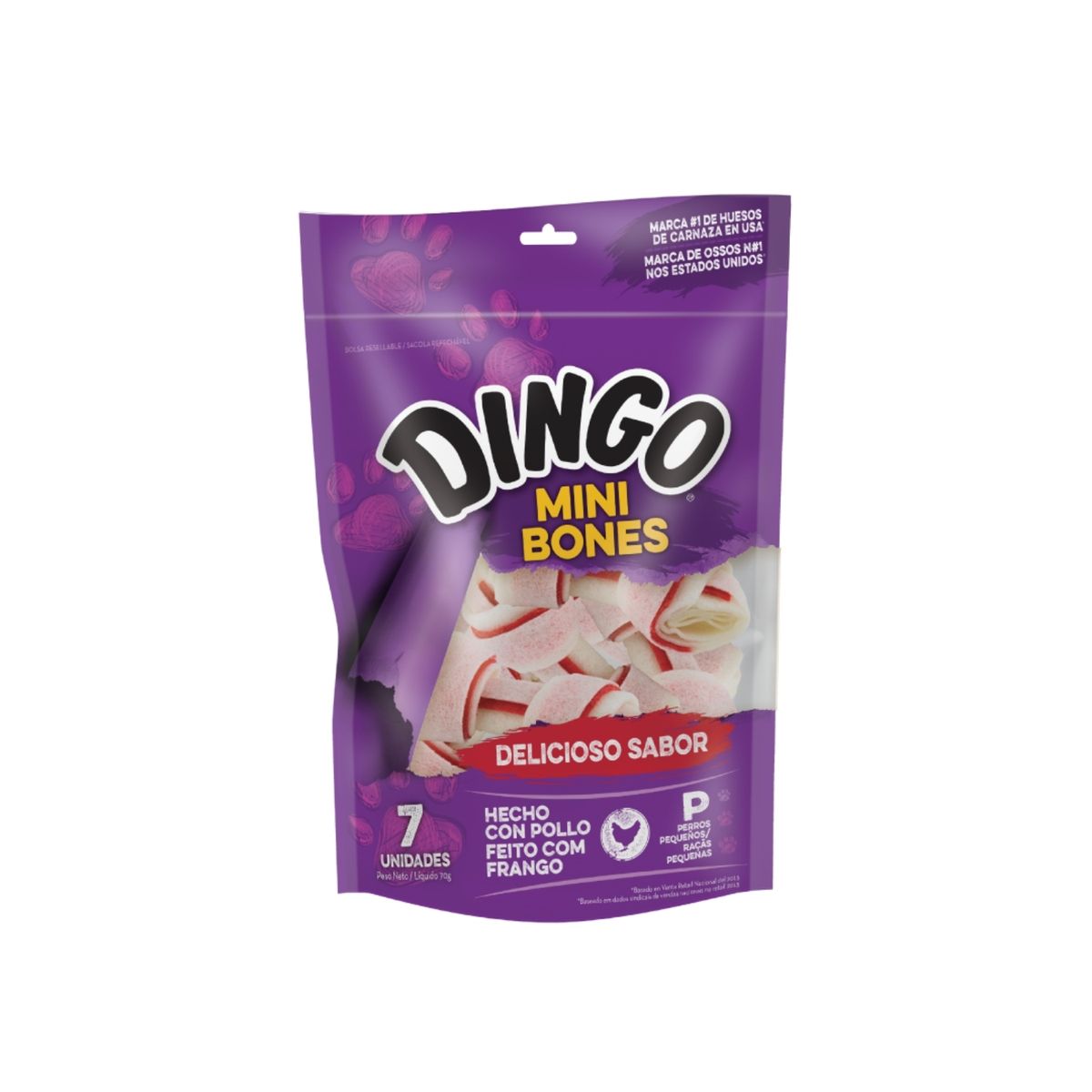 DINGO - Snack para Perros Dingo Mini Bones Bolsa 7 Und