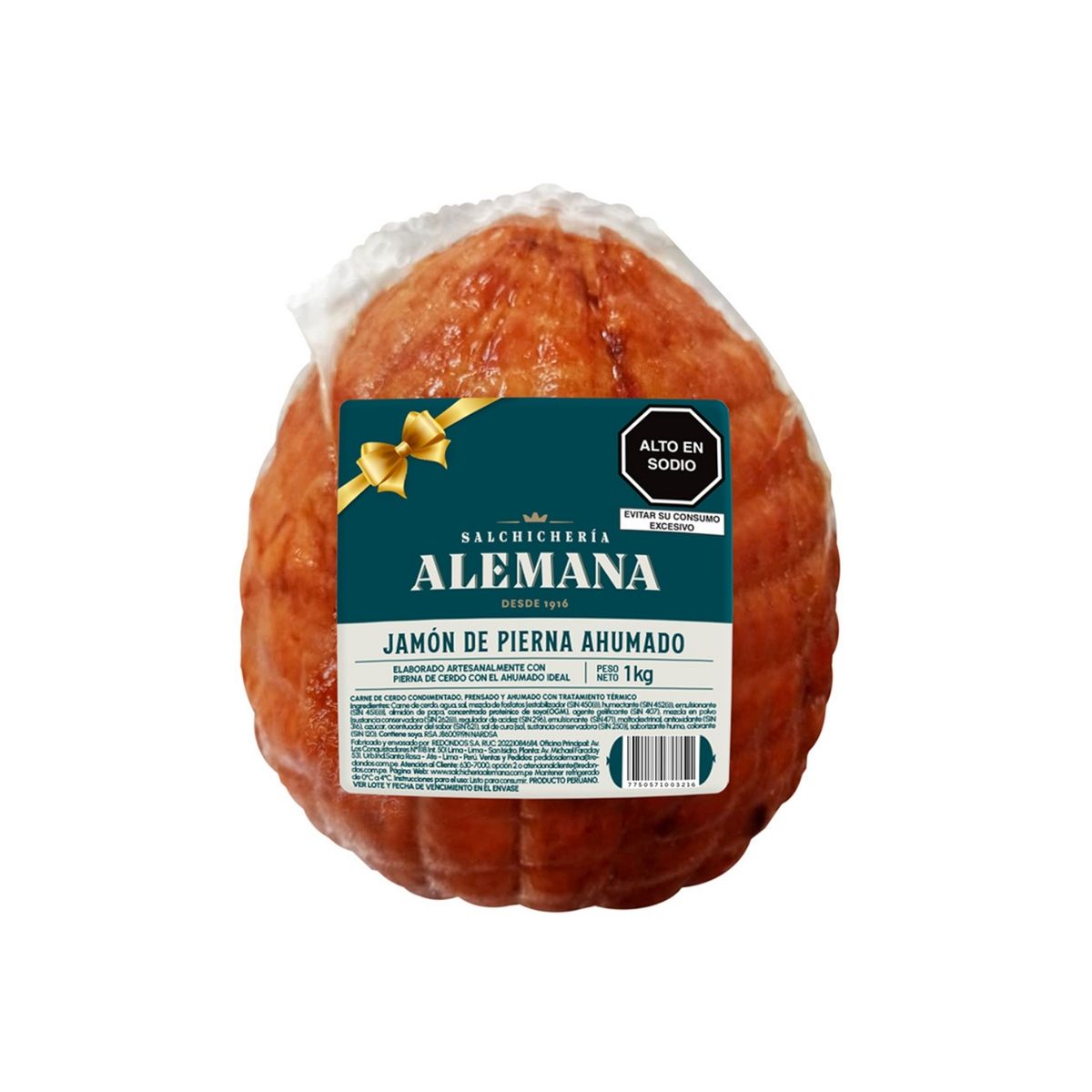 SALCHICHERIA ALEMANA - Jamón de Pierna Ahumada Salchichería Alemana Empaque 1 Kg