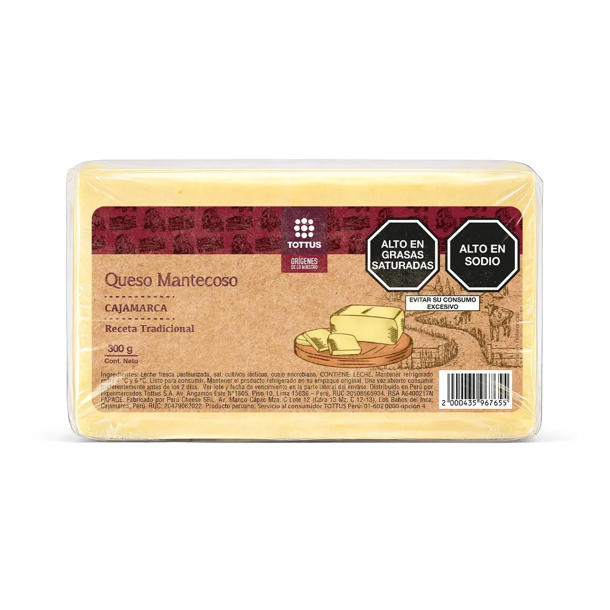 TOTTUS - Queso Mantecoso Tottus Empaque 300 g