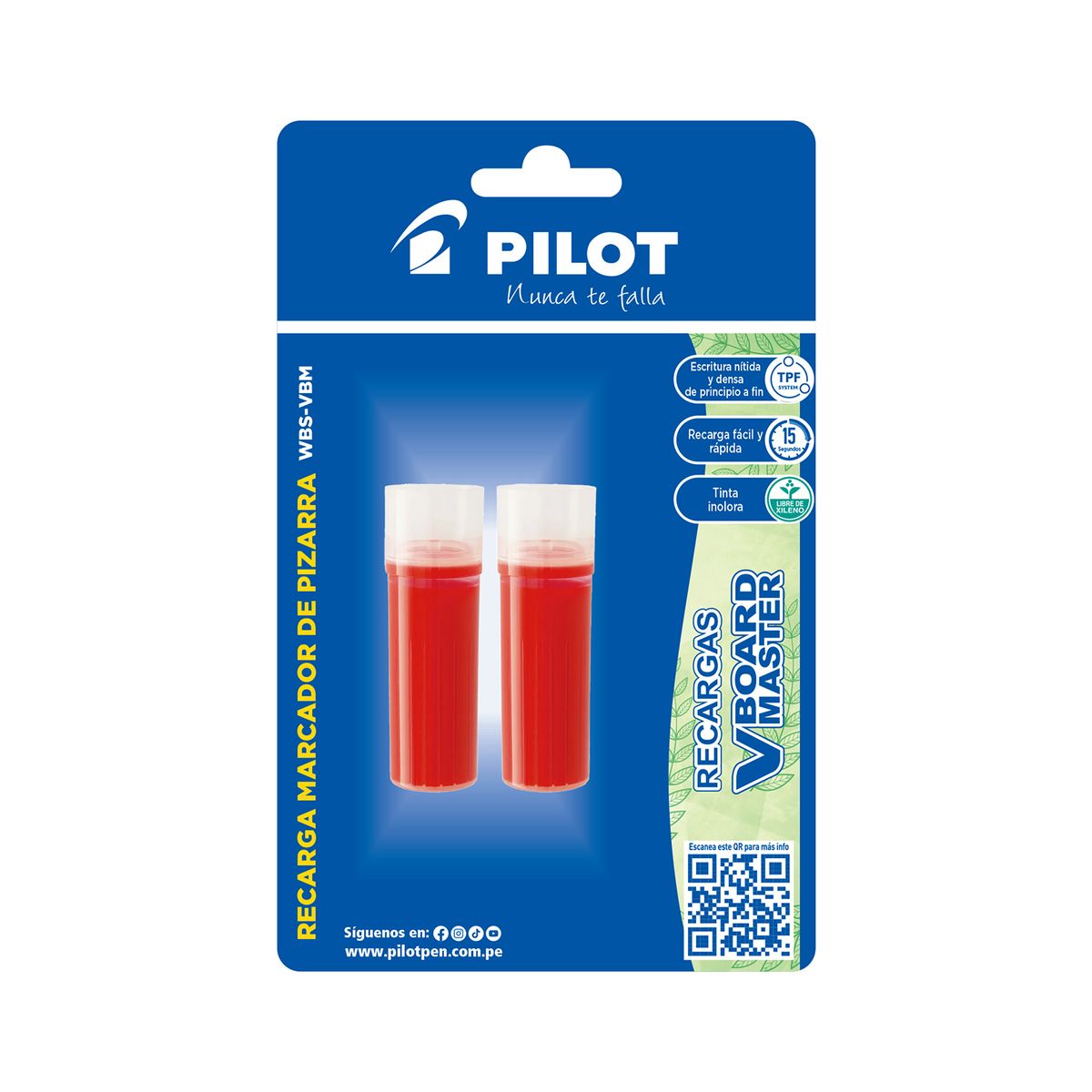  - Pilot Refill V-Board Master Rojo 2 Und