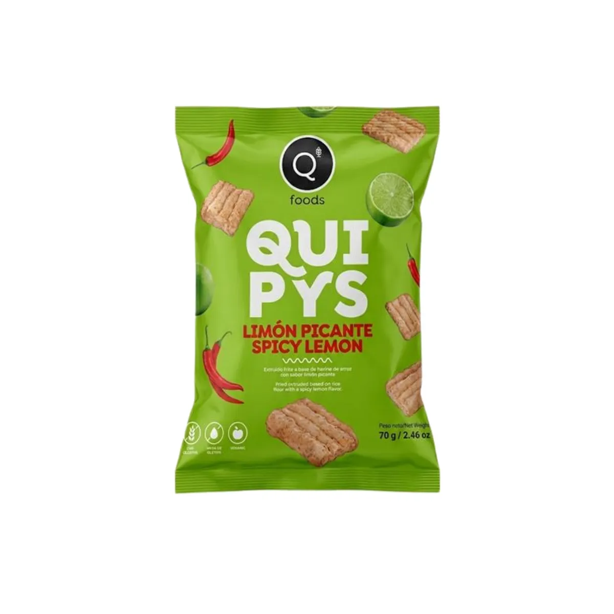 QFOODS - Snack Quipys Limón Picante Qfoods Bolsa 70 g