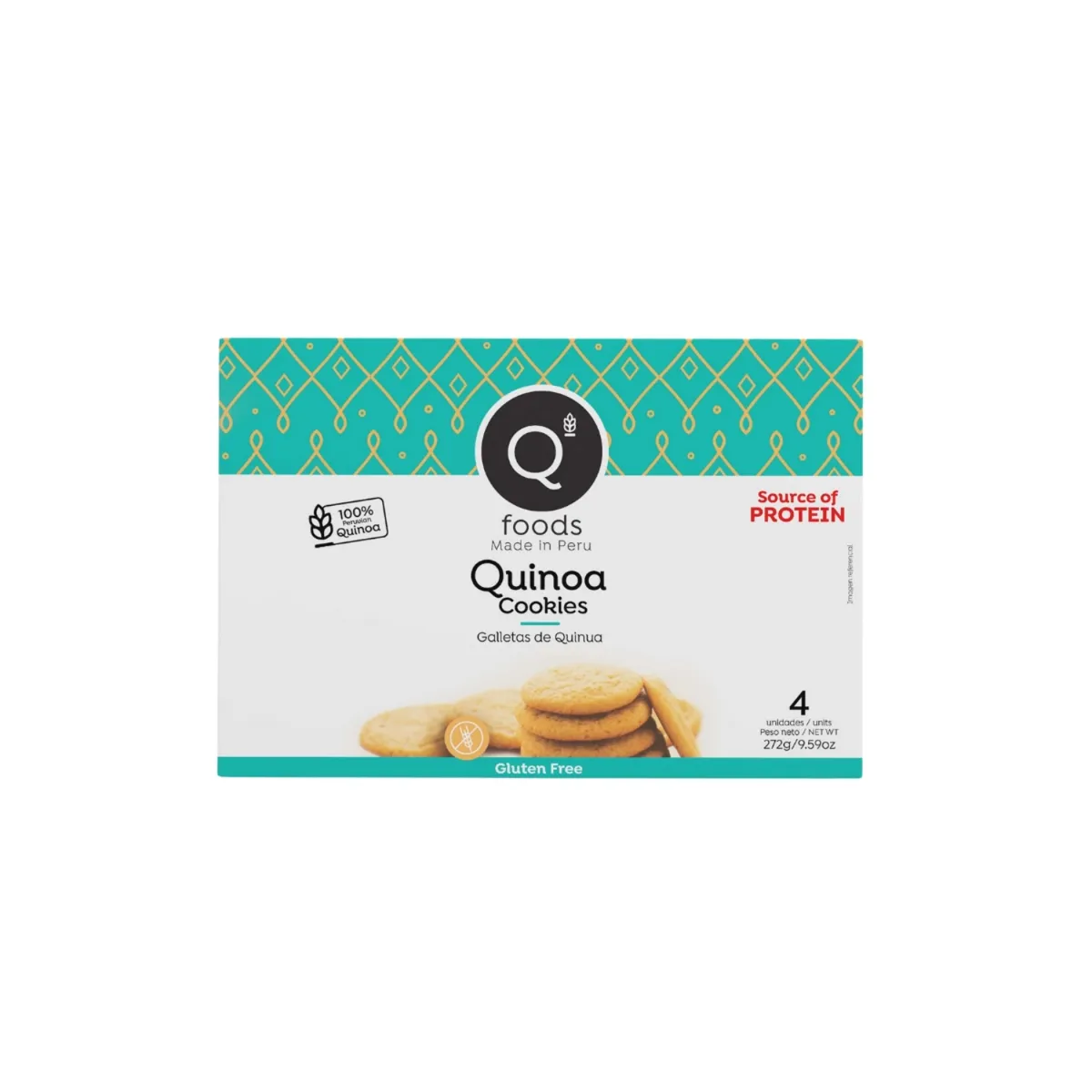 QFOODS - Galleta de Quinoa Qfoods Caja 4 Und