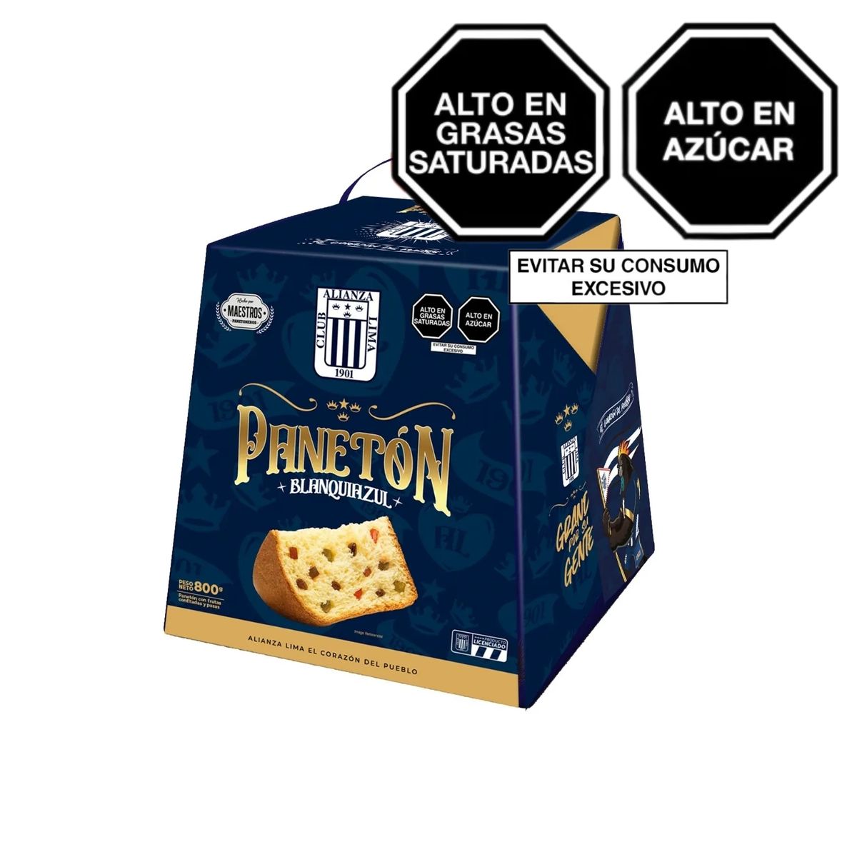 ALIANZA LIMA - Panetón Hincha Blanquiazul Alianza Caja 800 g