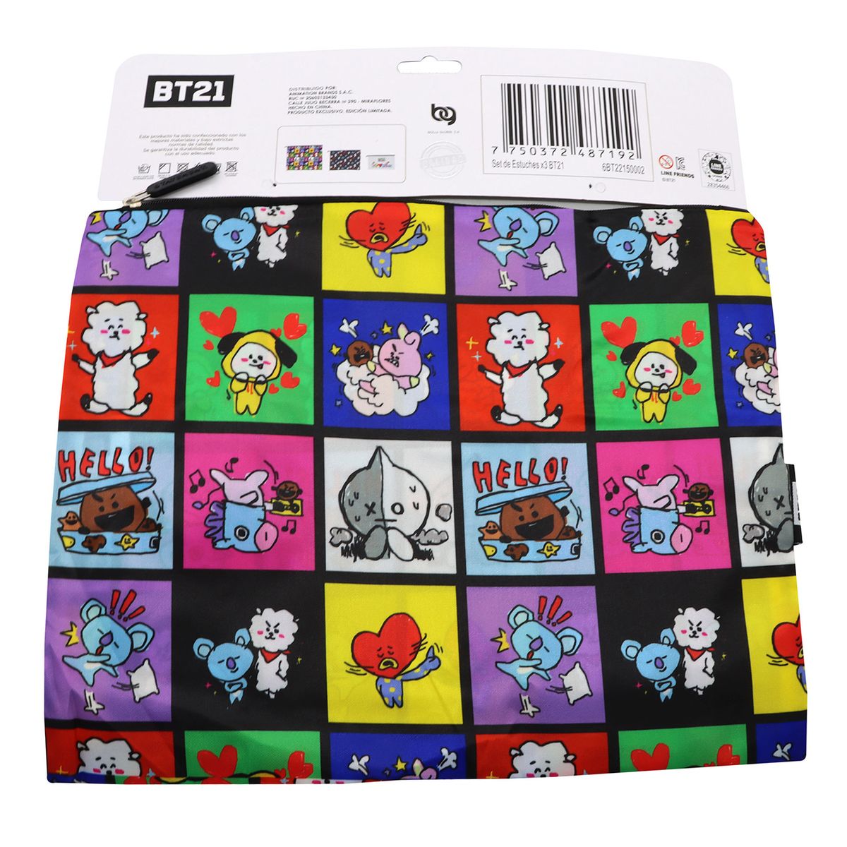 BT21 - Set de Estuches BT21 x3 Unidades