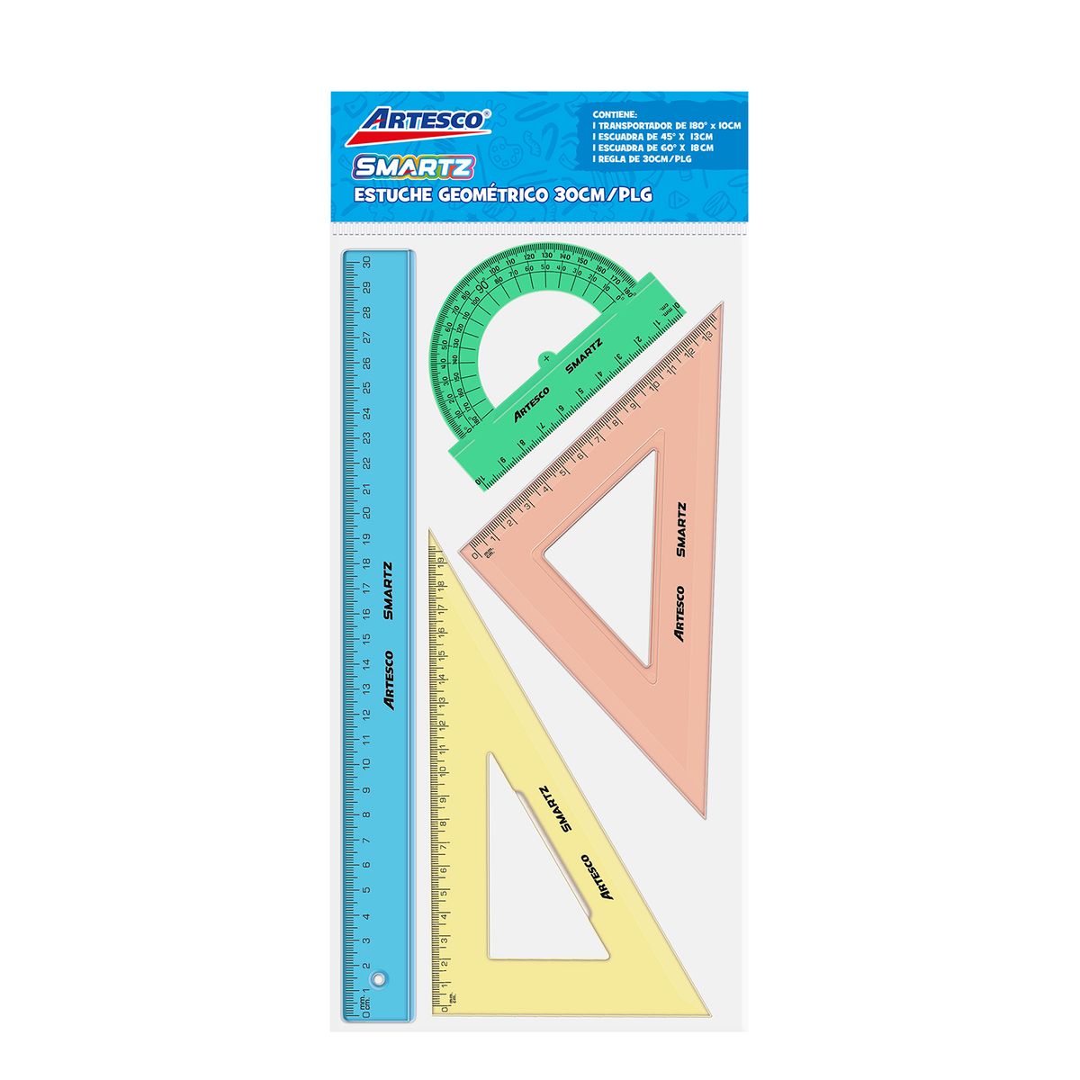 ARTESCO - Estuche Geométrico Smartz 30 cm