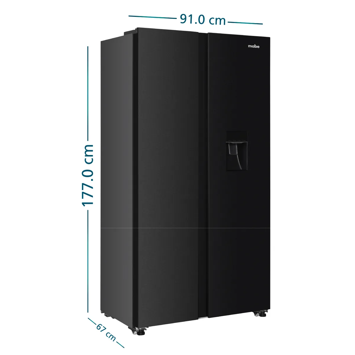 MABE - Refrigeradora Side by Side TecInverter 520L Black Mabe MSD565QMLSP0