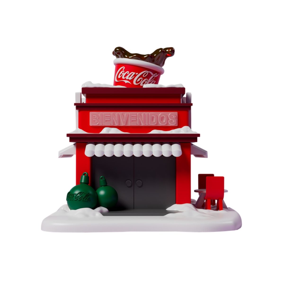 COCA COLA - Adorno Villa Navidad Coca Cola Restaurante