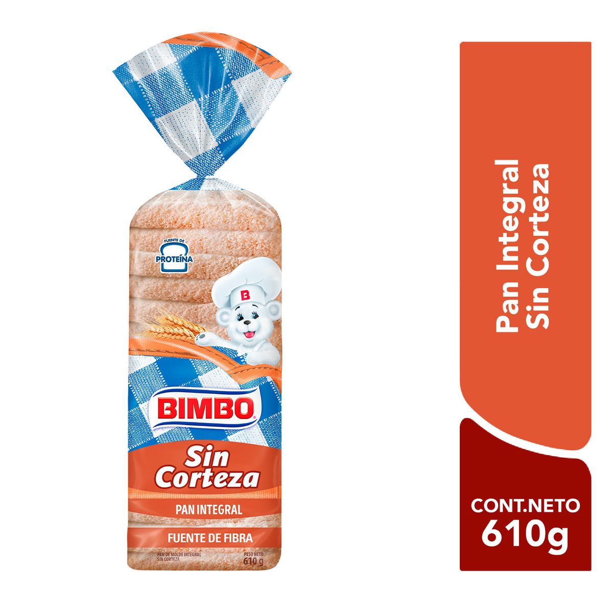 BIMBO - Pan Integral sin Corteza Bimbo Bolsa 610 g