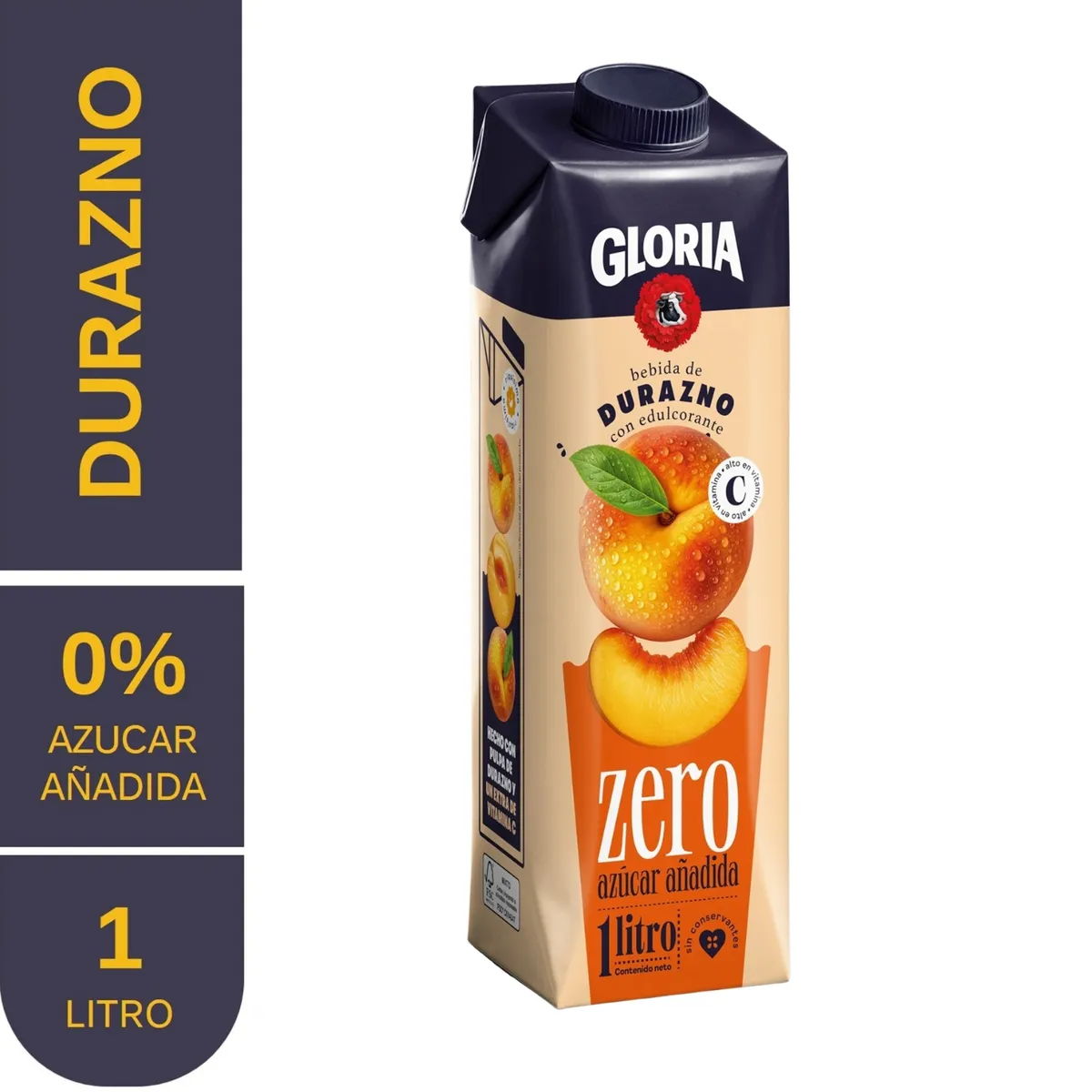 GLORIA - Bebida Gloria Zero Durazno Caja 1 L